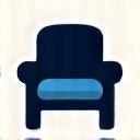 Icône de fauteuil stylisé.